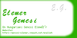 elemer gencsi business card